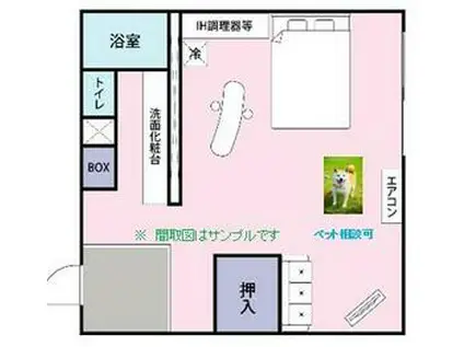 CREST NARITA(1K/2階)の間取り写真