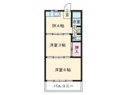 八熊マンション(2DK/3階)の間取り写真