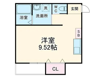 ツリーハウス元(ワンルーム/1階)の間取り写真