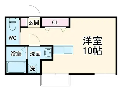 ツリーハウス元(ワンルーム/2階)の間取り写真