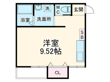 ツリーハウス元(ワンルーム/2階)の間取り写真