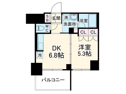 LA CLAIR 南浦和(1DK/2階)の間取り写真