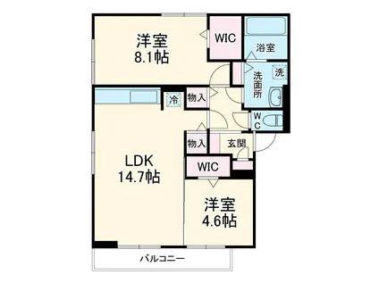 D-ROOM竜王新町(2LDK/2階)の間取り写真
