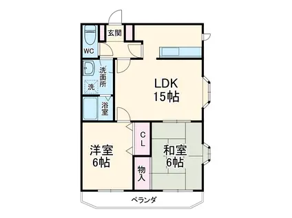 YK北本マンション(2LDK/2階)の間取り写真