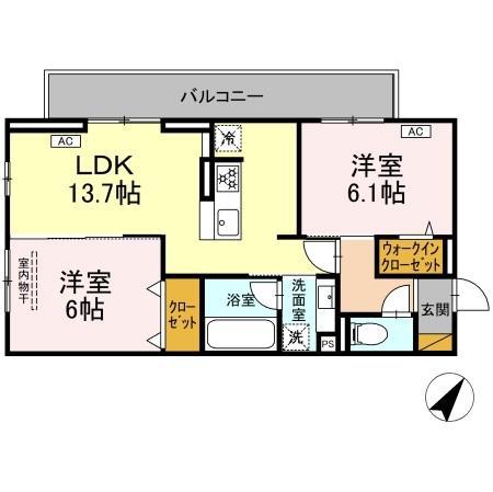 プラヴール(2LDK/3階)の間取り写真