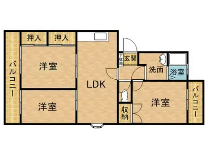 ペアフィールドB(3LDK/2階)の間取り写真