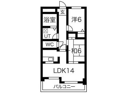 甚目寺マンション(2LDK/3階)の間取り写真