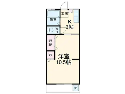 鄕野コーポ(1K/1階)の間取り写真