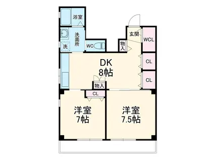 ルミナス(2DK/3階)の間取り写真