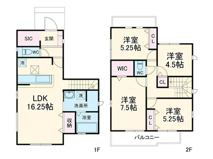 京成電鉄松戸線 薬園台駅 徒歩25分 2階建 築1年(4LDK)の間取り写真