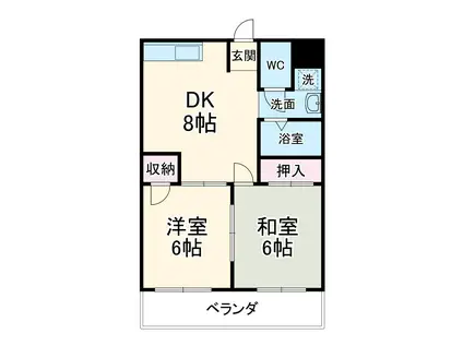 メゾン赤坪(2DK/3階)の間取り写真