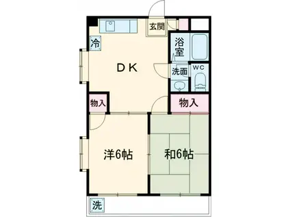 ロイヤルエクセレンスオガワ3(2DK/3階)の間取り写真