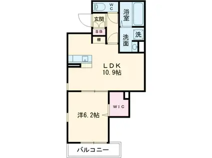 ブレッシア石神井公園(1LDK/3階)の間取り写真