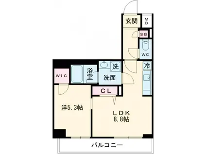 メインステージ板橋志村Ⅲ(1LDK/2階)の間取り写真