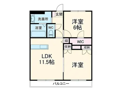 グランドマーキュリー(2LDK/4階)の間取り写真