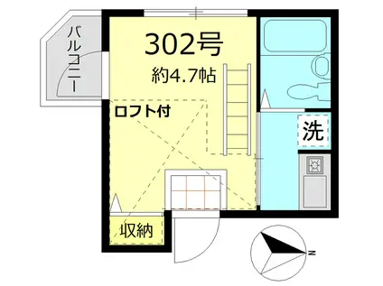 シャンテ・グランデ日暮里Ⅱ(1K/3階)の間取り写真