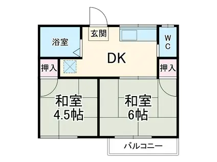 グリーンコーポKATO(2DK/2階)の間取り写真