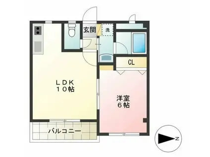 マモルハイツⅡ(1LDK/3階)の間取り写真