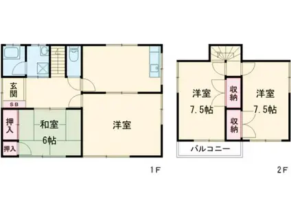 両毛線 前橋駅 徒歩47分 2階建 築40年(4DK)の間取り写真
