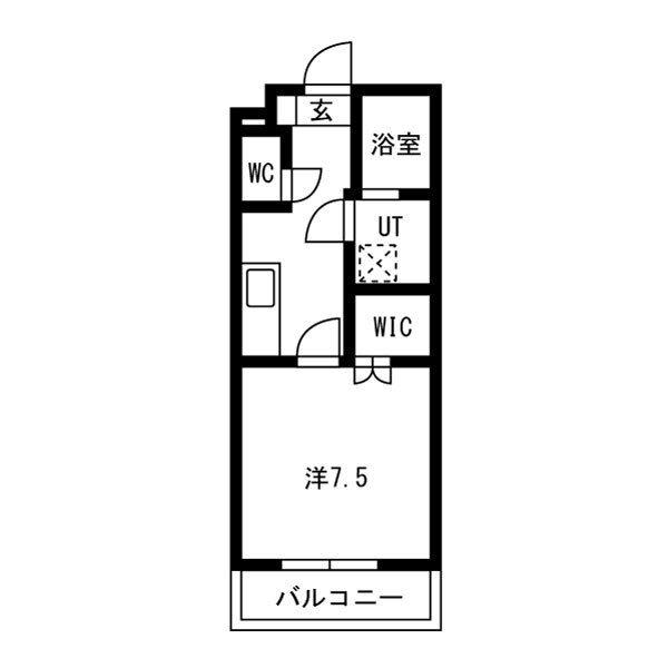 ポルトフィーノ長岡(1K/3階)の間取り写真