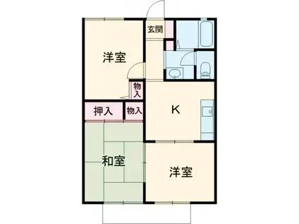 ガーデンテラス若宮(3K/1階)の間取り写真