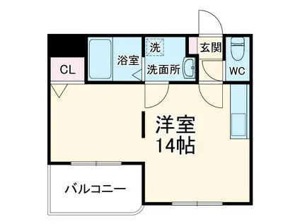 フローラ・S(ワンルーム/3階)の間取り写真