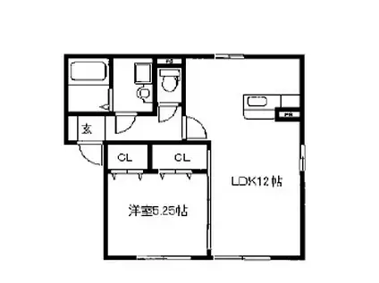 ベルポートⅡ(1LDK/2階)の間取り写真