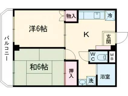 メゾン白銀556(2DK/5階)の間取り写真