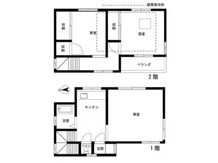 東京地下鉄方南支線 方南町駅 徒歩10分 2階建 築52年(3K)の間取り写真