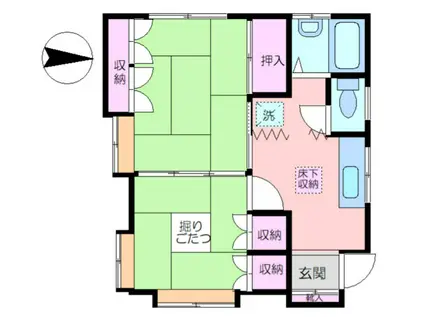 京浜東北・根岸線 大森駅(東京) 徒歩11分 1階建 築46年(2DK)の間取り写真