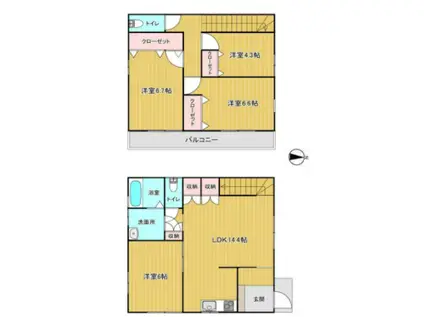 高崎線 深谷駅 徒歩9分 2階建 築1年(4LDK)の間取り写真