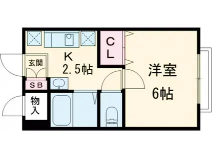 コーポサンライズⅢ(1K/1階)の間取り写真