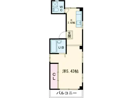 カーサ・ドマーニ(1K/3階)の間取り写真