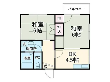 ラフォーレ・アイ(2DK/2階)の間取り写真
