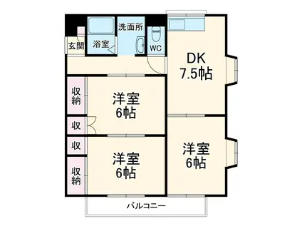 コーポ斉藤A(3DK/2階)の間取り写真