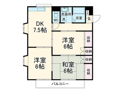 コーポ斉藤A(3DK/2階)の間取り写真