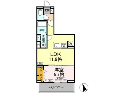 セレスティア池袋立教通(2LDK/3階)の間取り写真