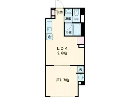 ルミーク北千住(1LDK/1階)の間取り写真