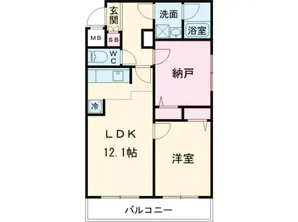 RELUXIA綾瀬Ⅱ(2LDK/4階)の間取り写真