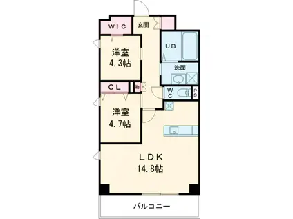KAISHO Ⅱ(2LDK/1階)の間取り写真