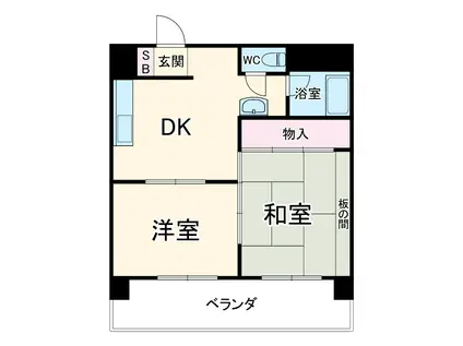 西船橋ファミリーマンション(2DK/4階)の間取り写真