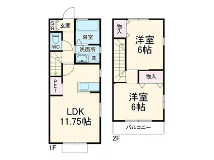 ディライトDハウス(2LDK/1階)の間取り写真