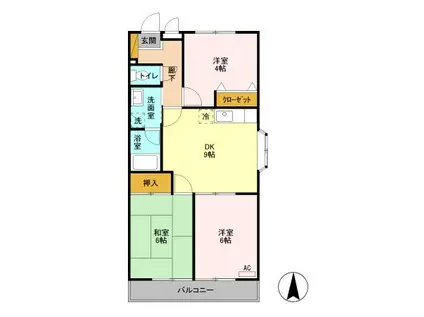 ウィズマンション(3DK/3階)の間取り写真