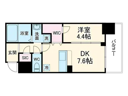 LA WAISON NAMBA ウエスト(1DK/4階)の間取り写真