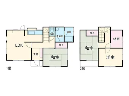 小田急電鉄小田原線 秦野駅 徒歩43分 2階建 築31年(3SLDK)の間取り写真