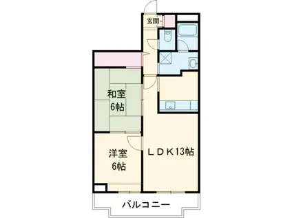ヴェルアージュ小山(2LDK/5階)の間取り写真