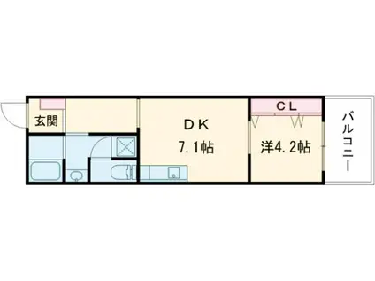 MテラスN(1DK/1階)の間取り写真