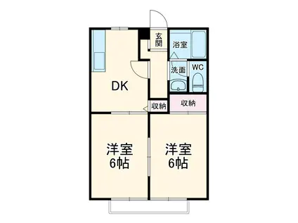 サンビレッジ平塚A(2DK/2階)の間取り写真