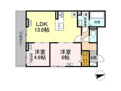 D PAINA EGAWAⅠ(2LDK/3階)の間取り写真