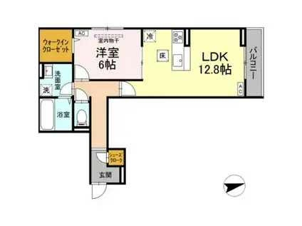 D PAINA EGAWAⅠ(1LDK/1階)の間取り写真